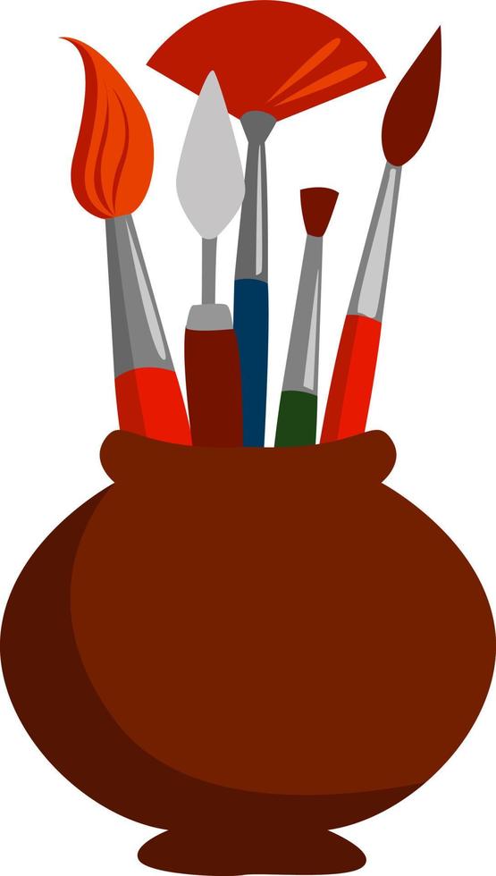 Paint brushes , illustration, vector on white background