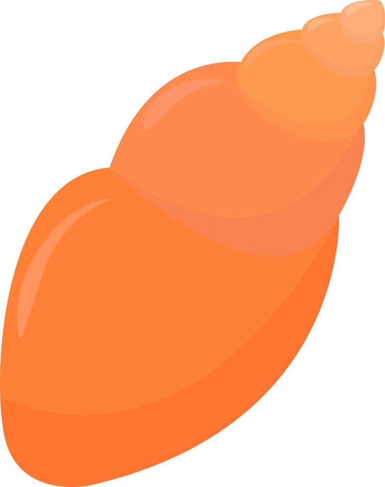 Orange horn snail, illustration, vector on white background.