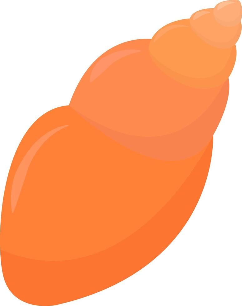 Caracol cuerno naranja, ilustración, vector sobre fondo blanco.