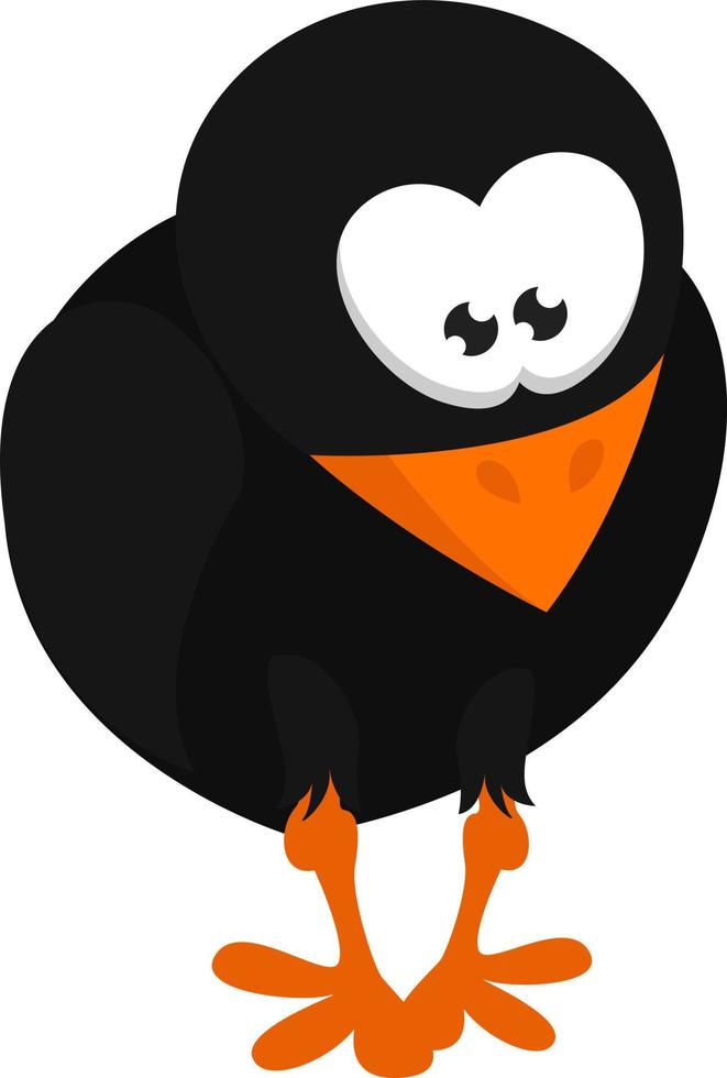Little black bird ,illustration,vector on white background vector