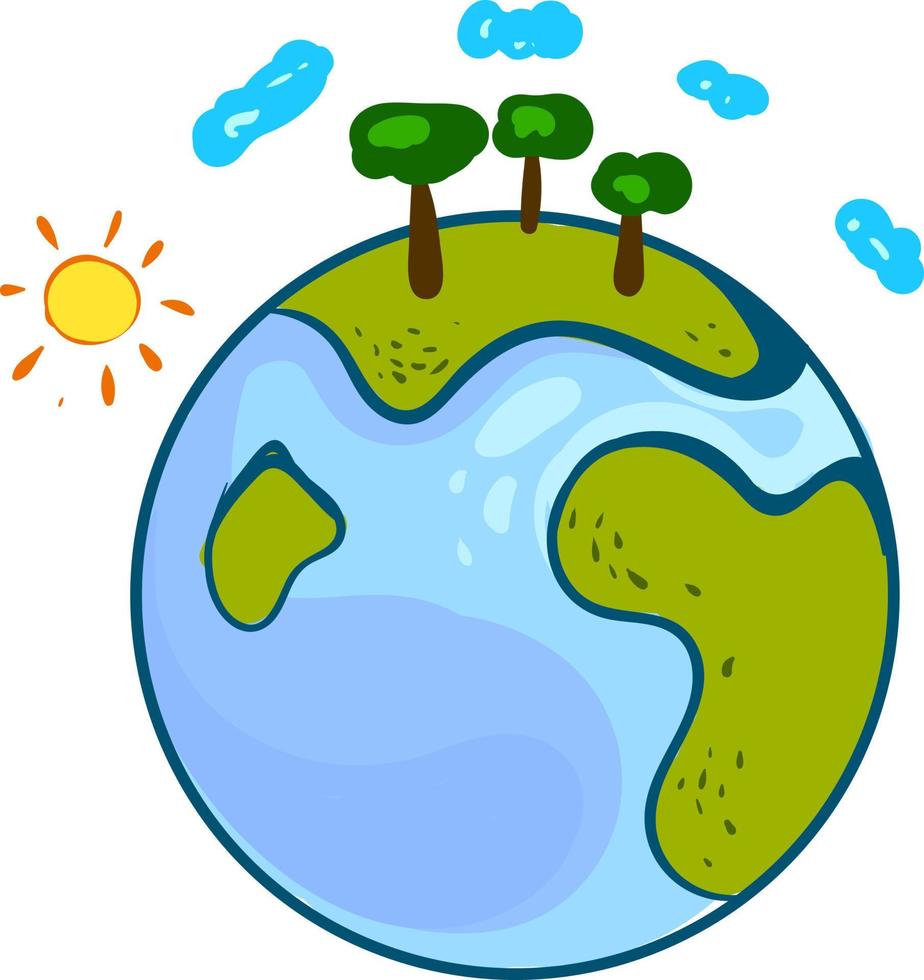 Planet earth, illustration, vector on white background