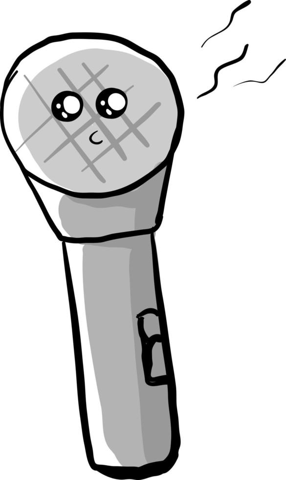 Singing microphone, illustration, vector on white background.