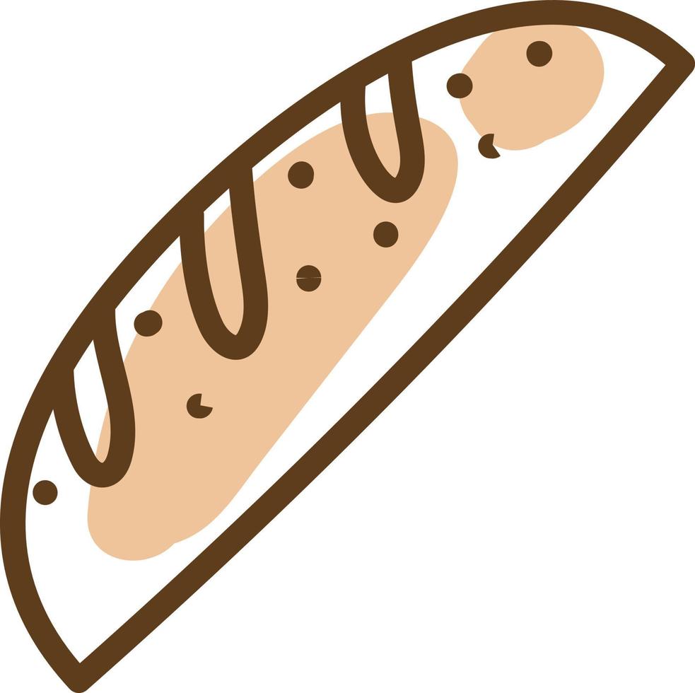 Tasty bakery bread, illustration, vector on a white background.