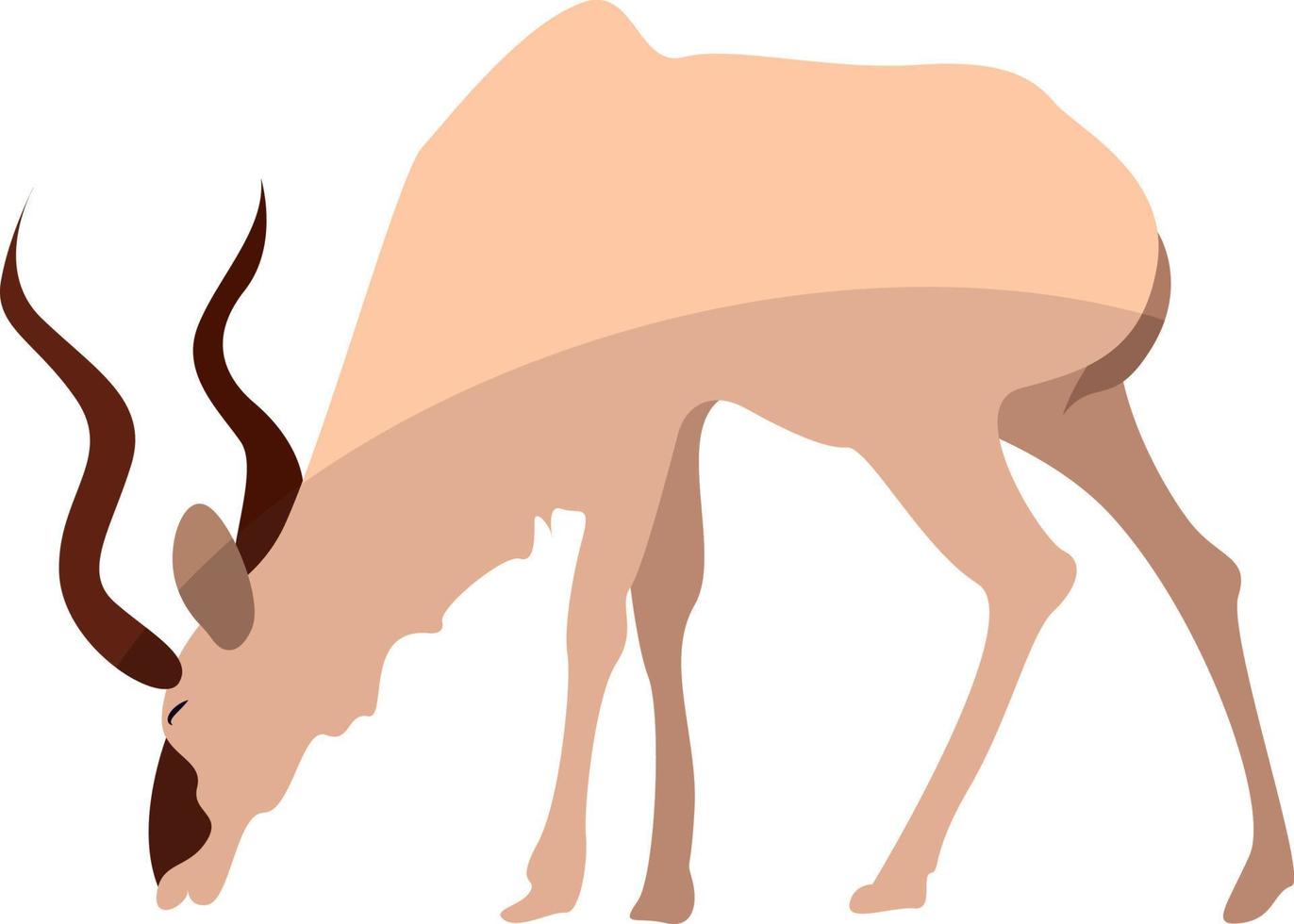 Goat eating, illustration, vector on white background.