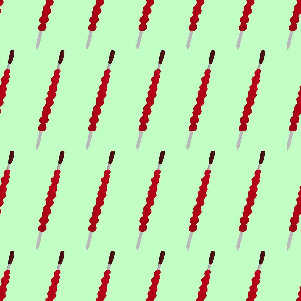 Kebabs pattern, seamless pattern on blue background. vector