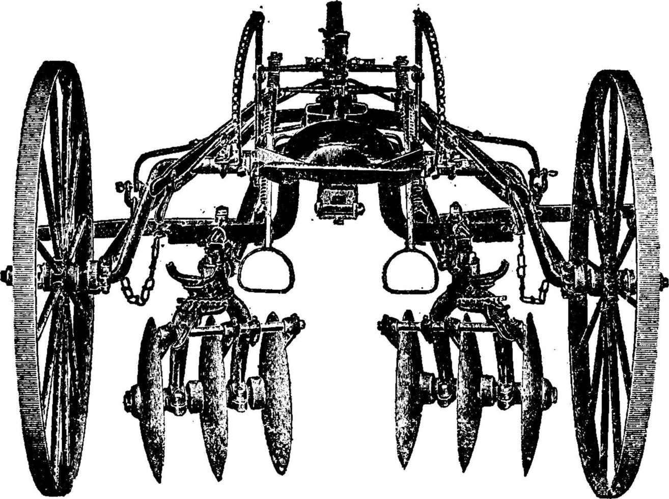 Disc Cultivator, vintage illustration. vector