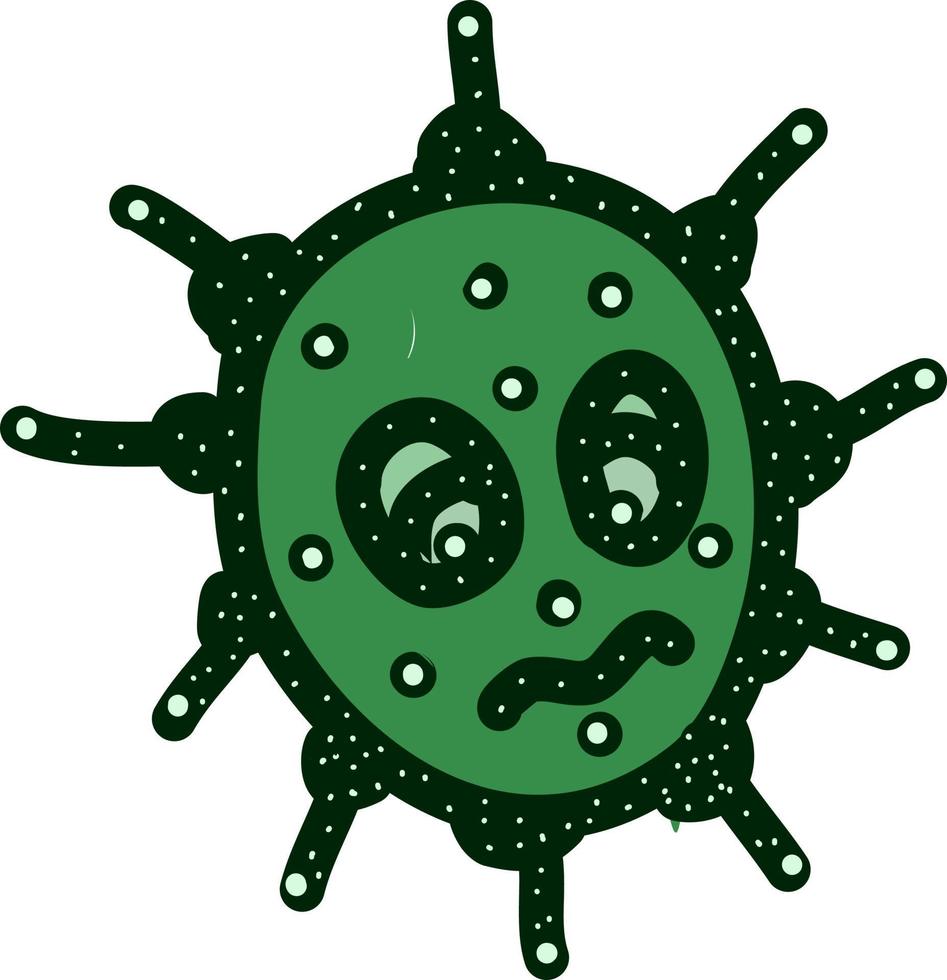 Sad virus, illustration, vector on white background