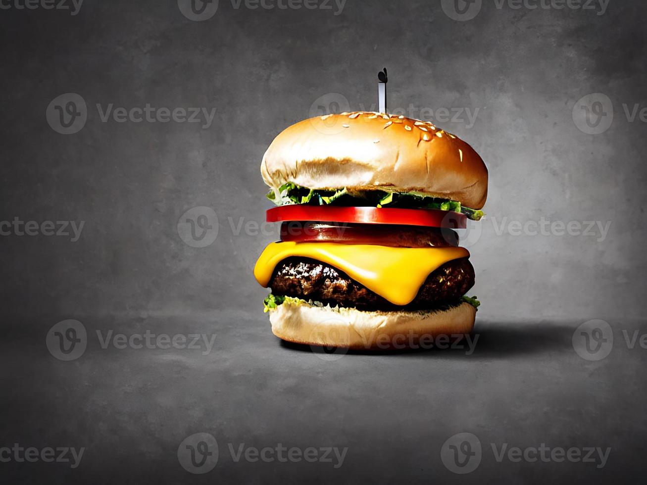 Gourmet fresh delicious homemade hamburger. photo