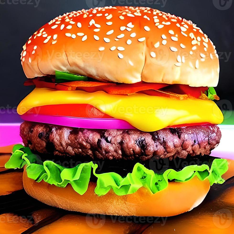 Gourmet fresh delicious homemade hamburger. photo