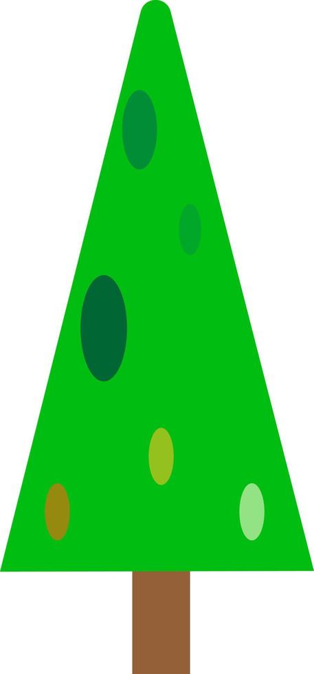 Green spruce tree, illustration, vector on a white background.