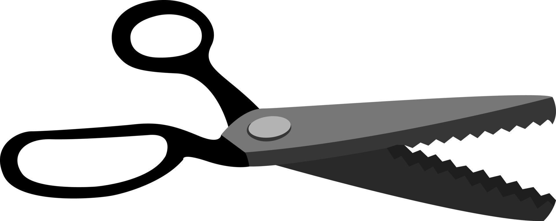 Zigzag scissors, illustration, vector on white background.