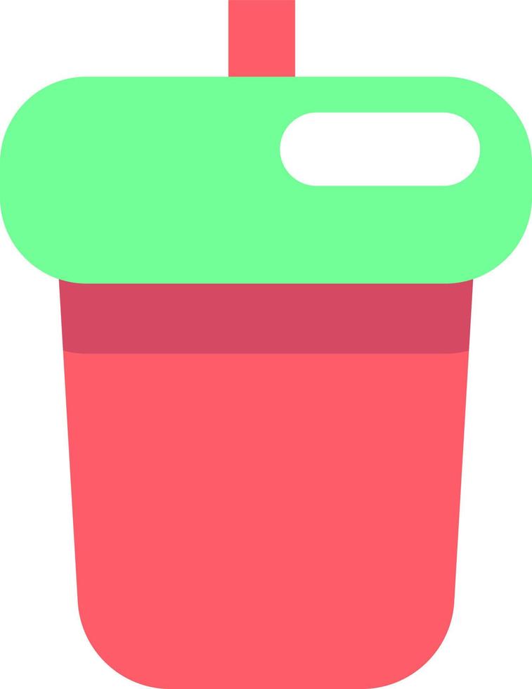 refresco de cumpleaños en taza rosa y verde, ilustración, vector, sobre un fondo blanco. vector