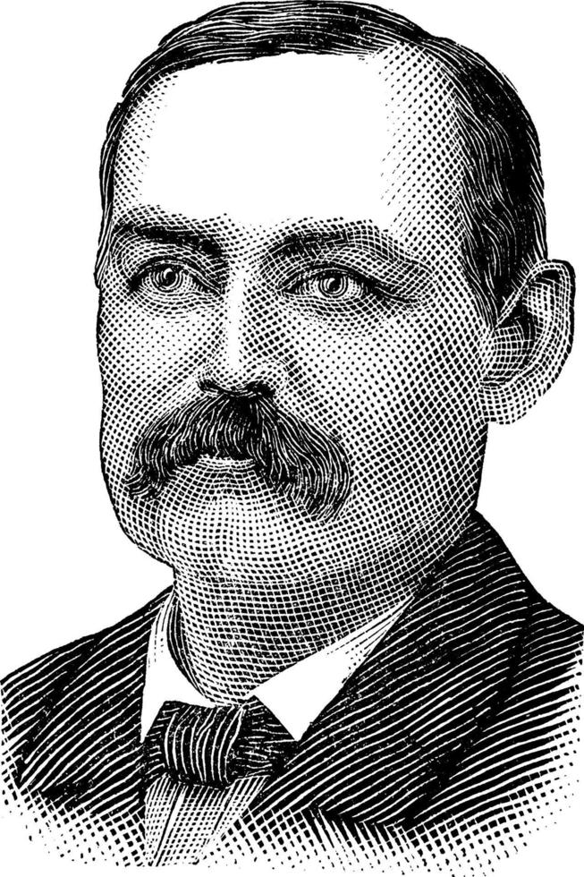 james w. hyatt, ilustración de la vendimia vector