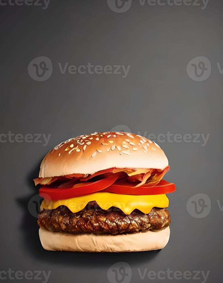 Fresh delicious homemade Cheeseburger. photo