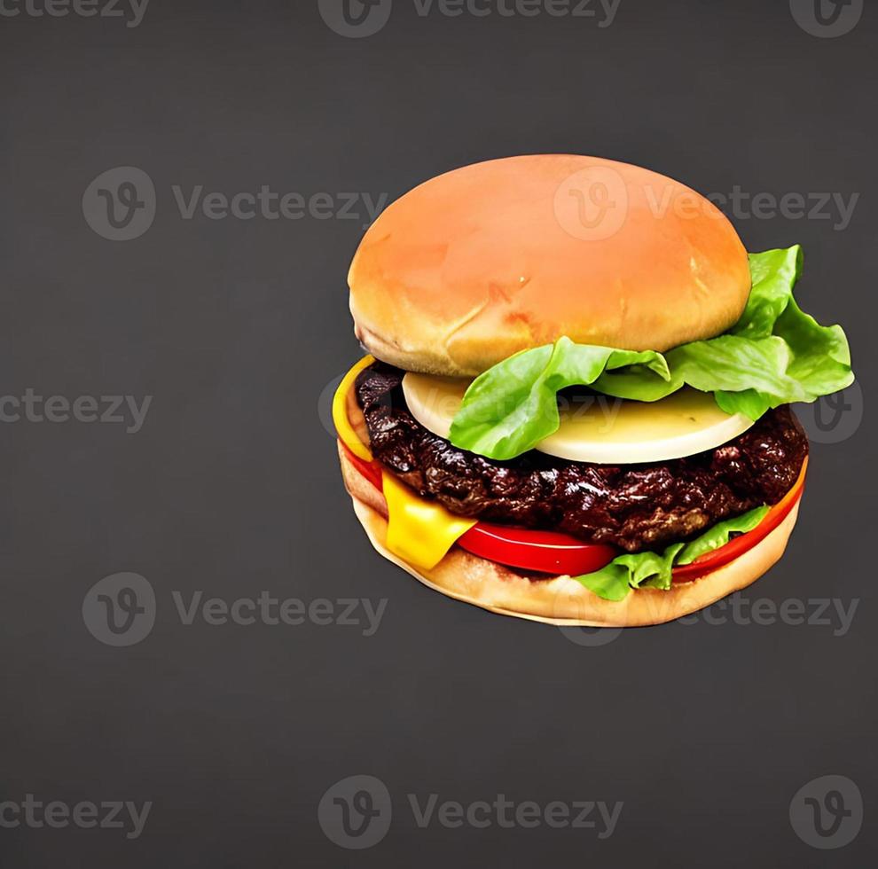 Gourmet fresh delicious homemade hamburger. photo