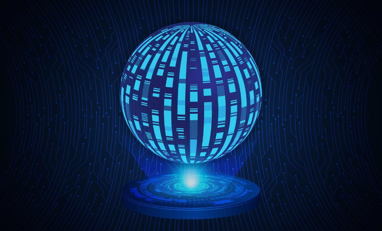 Modern Holographic Globe vector