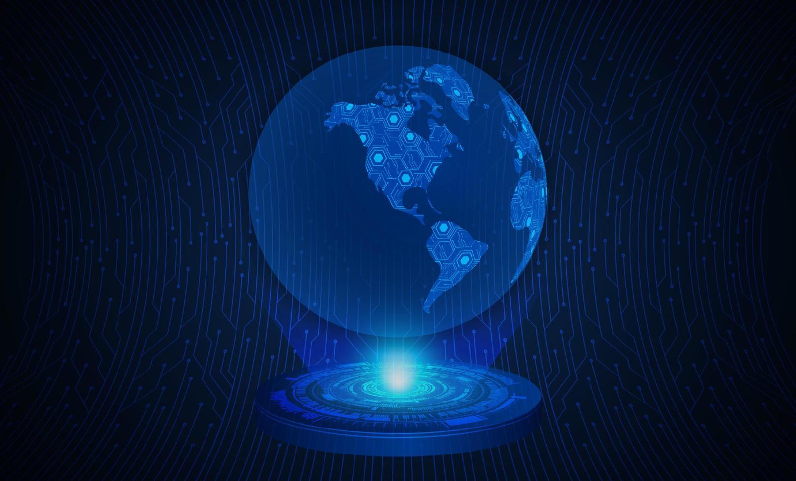 Modern Holographic World Map vector