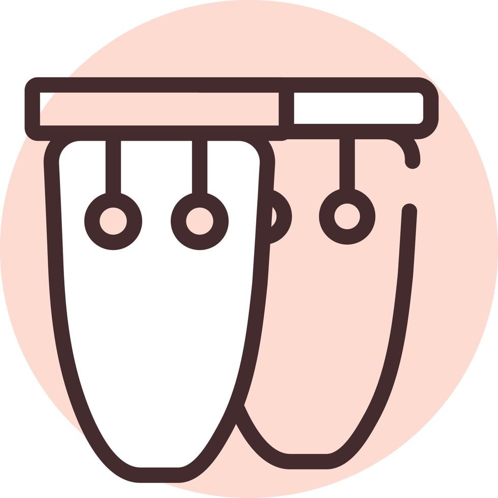 Djembe instrument, illustration, vector on a white background.