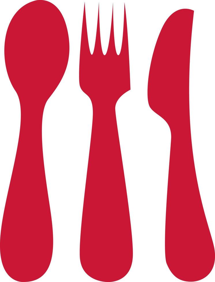 Fork knife and spoon, illustration, vector on white background.
