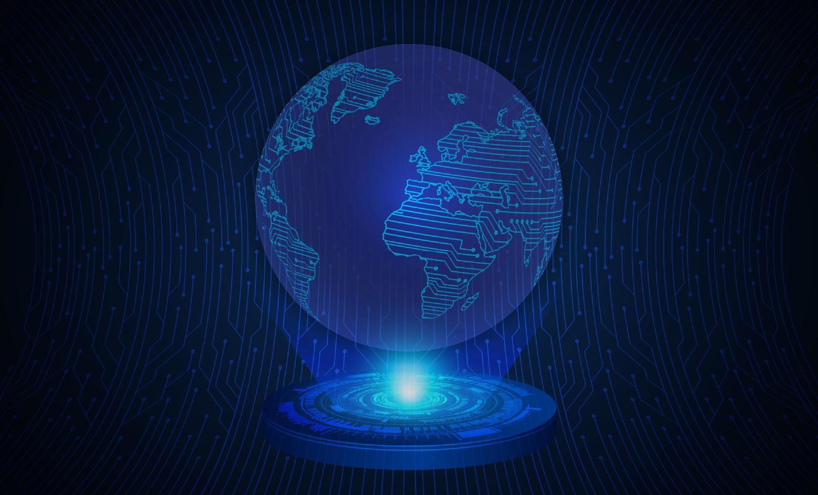 Modern Holographic World Map vector