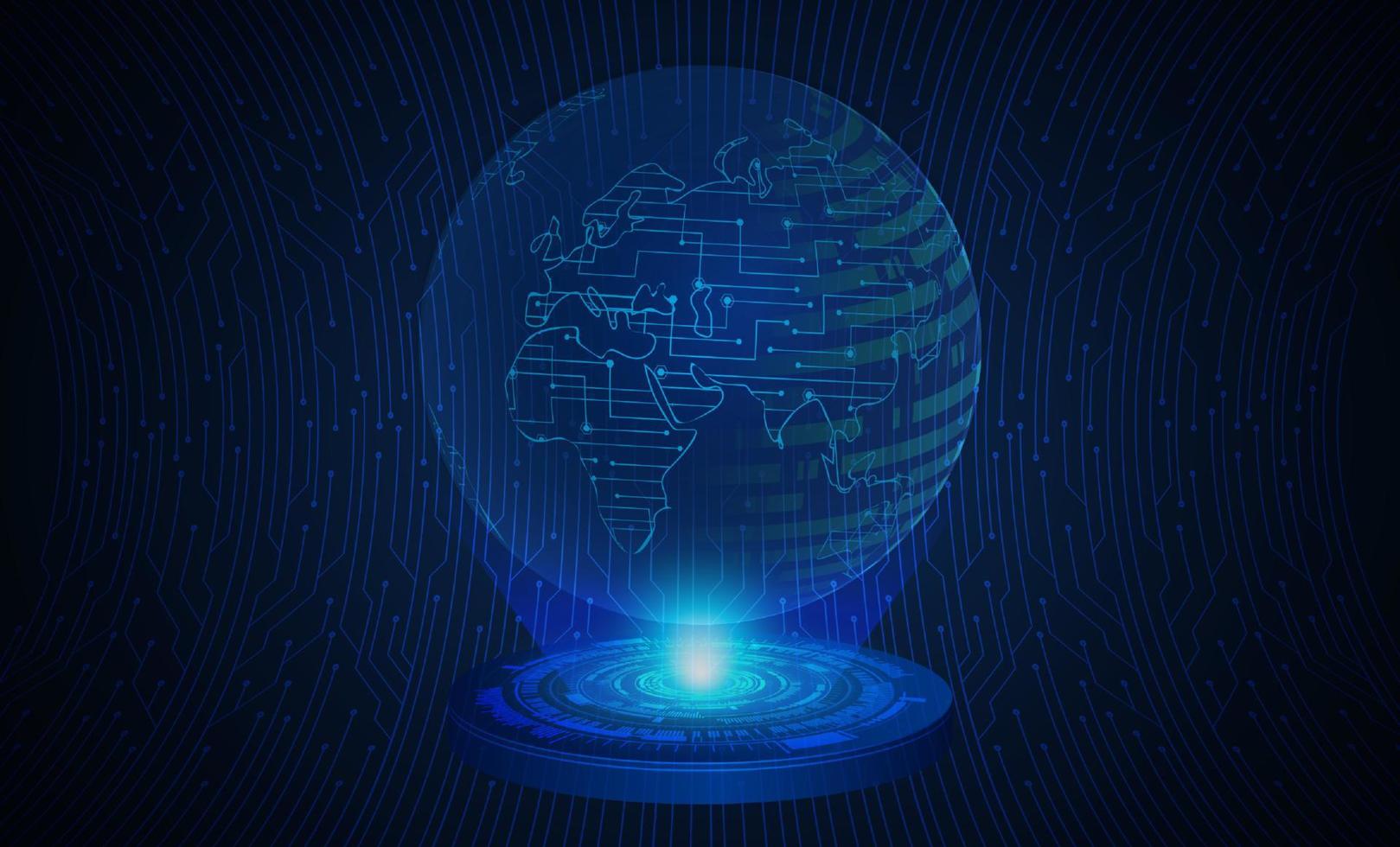 Modern Holographic World Map vector