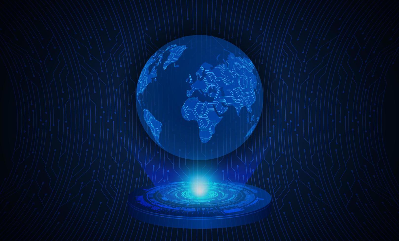 Modern Holographic World Map vector