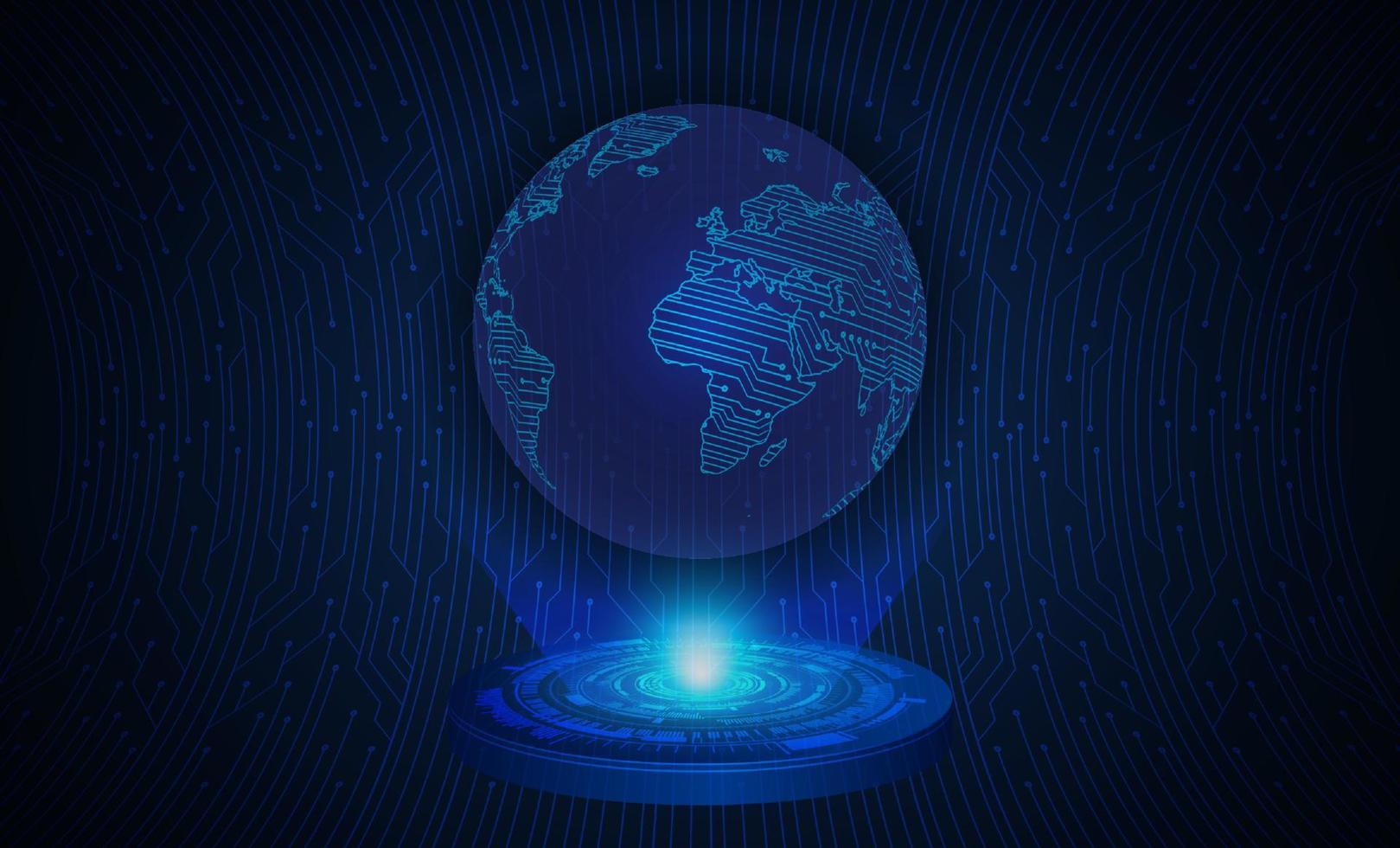Modern Holographic World Map vector
