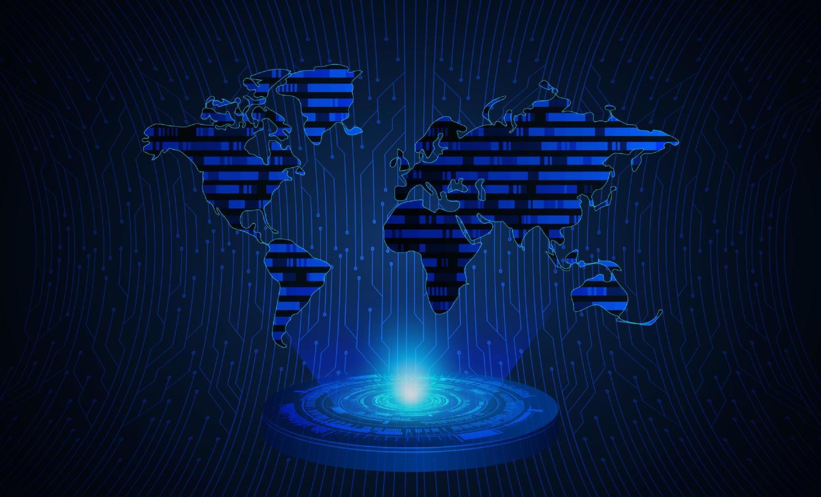 Modern Holographic World Map vector
