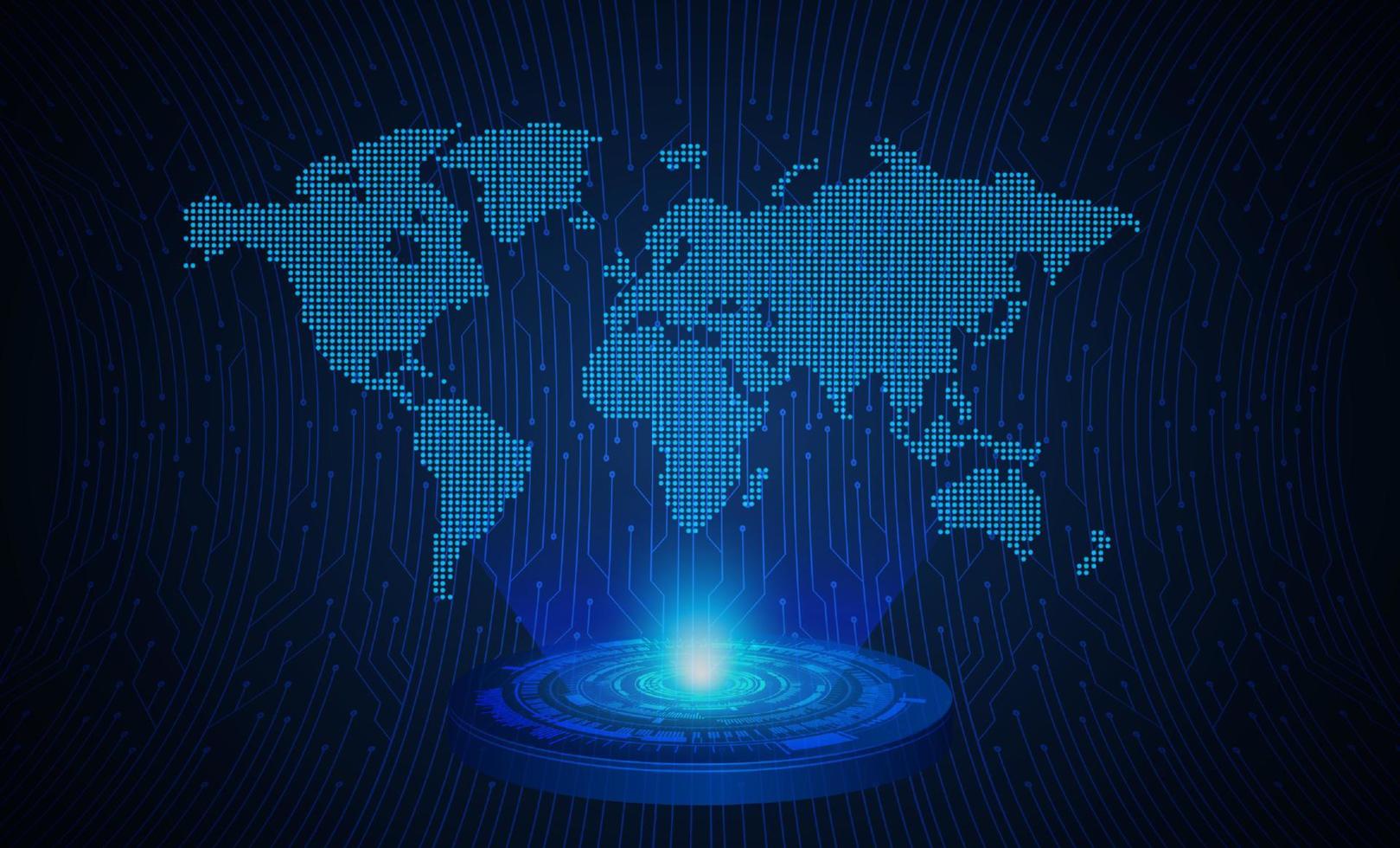 Modern Holographic World Map vector