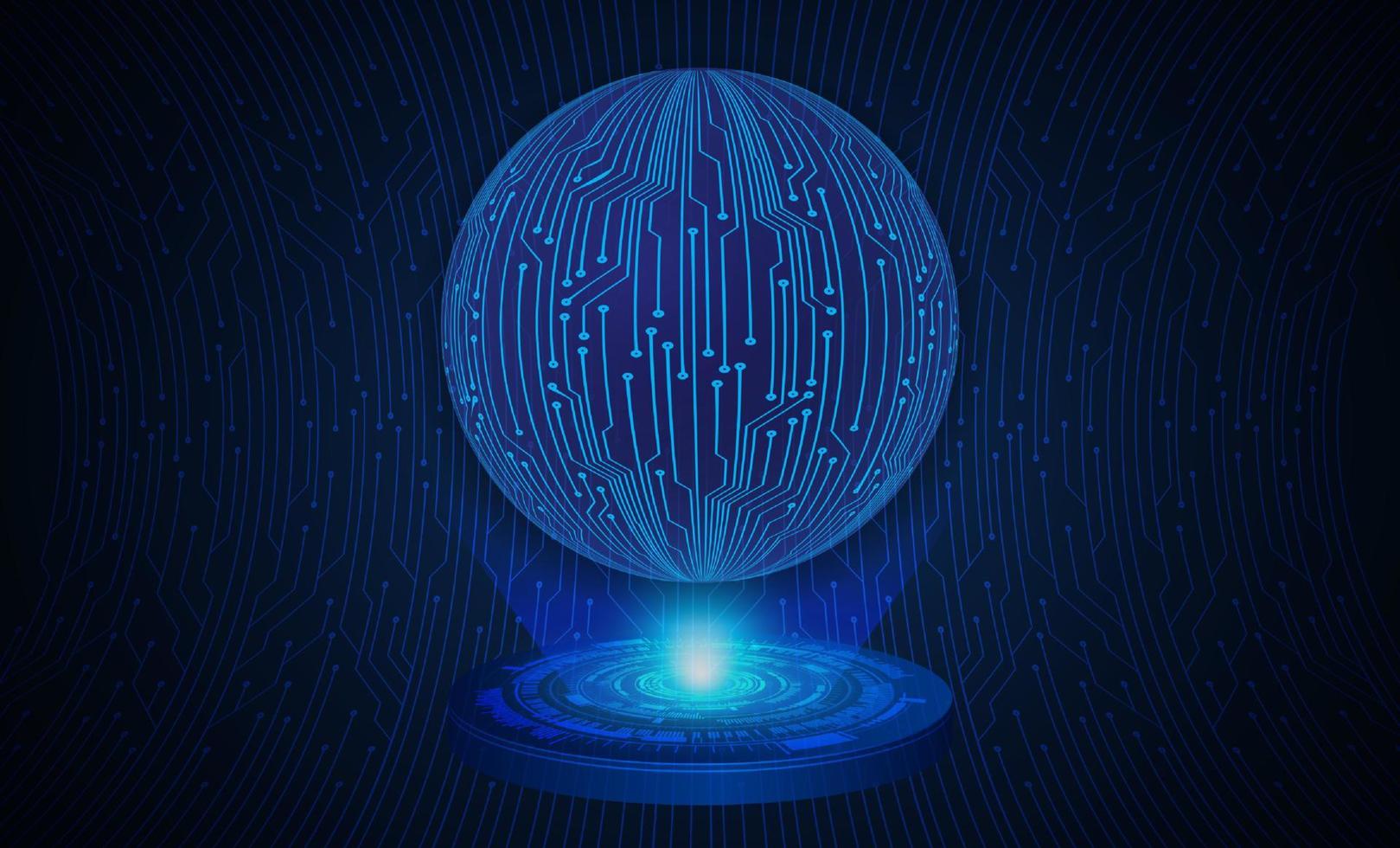 Modern Holographic Globe vector