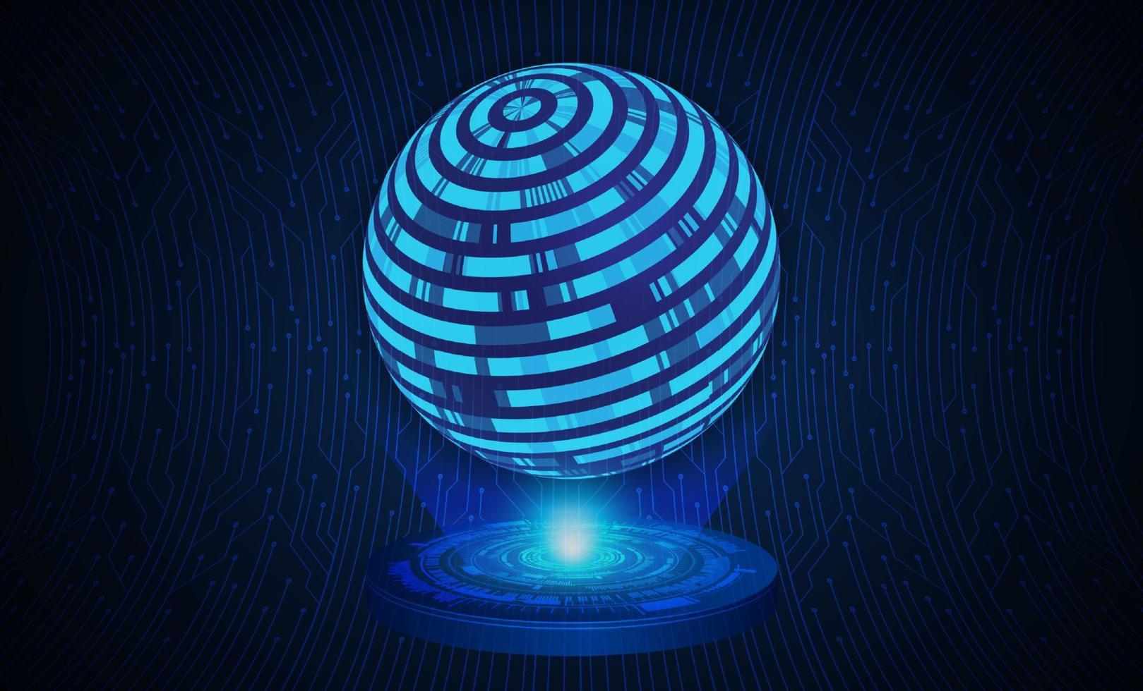 Modern Holographic Globe vector