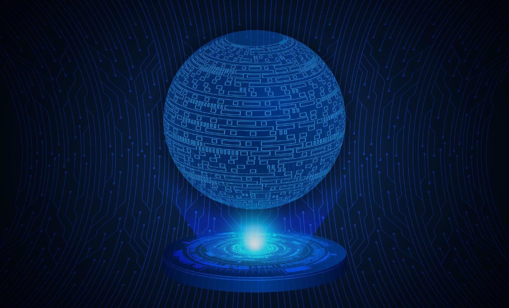 Modern Holographic Globe vector