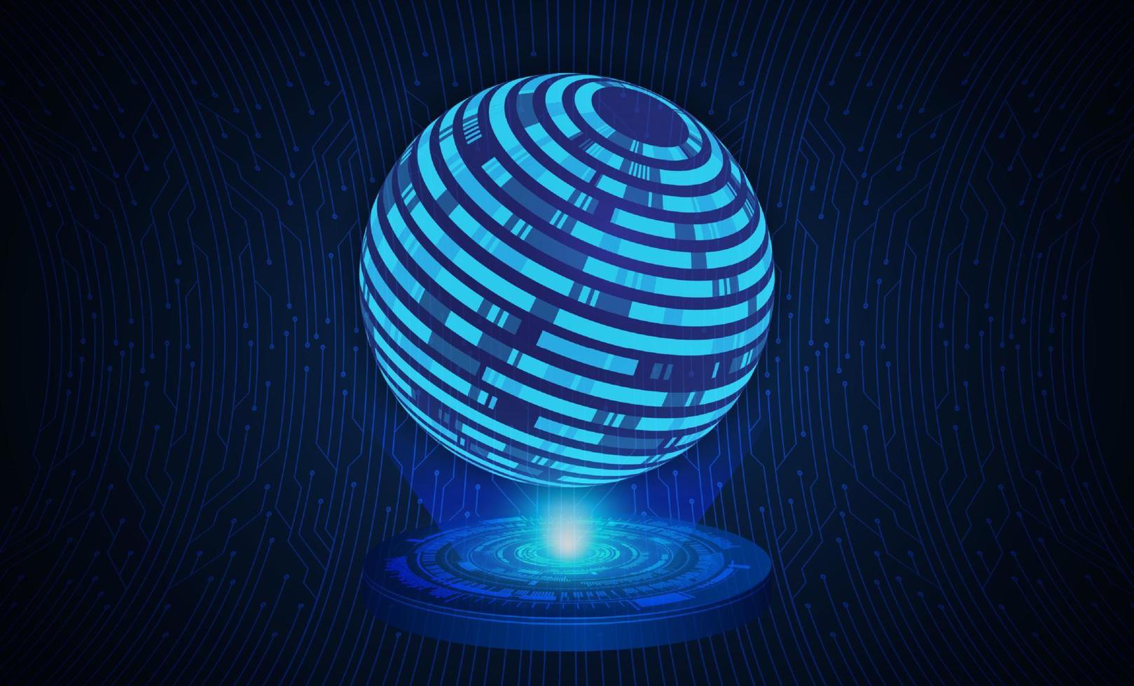 Modern Holographic Globe vector