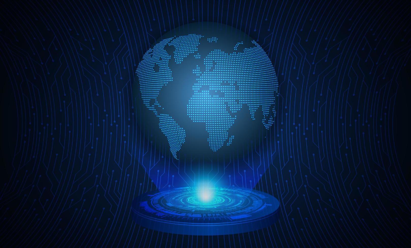 Modern Holographic World Map vector
