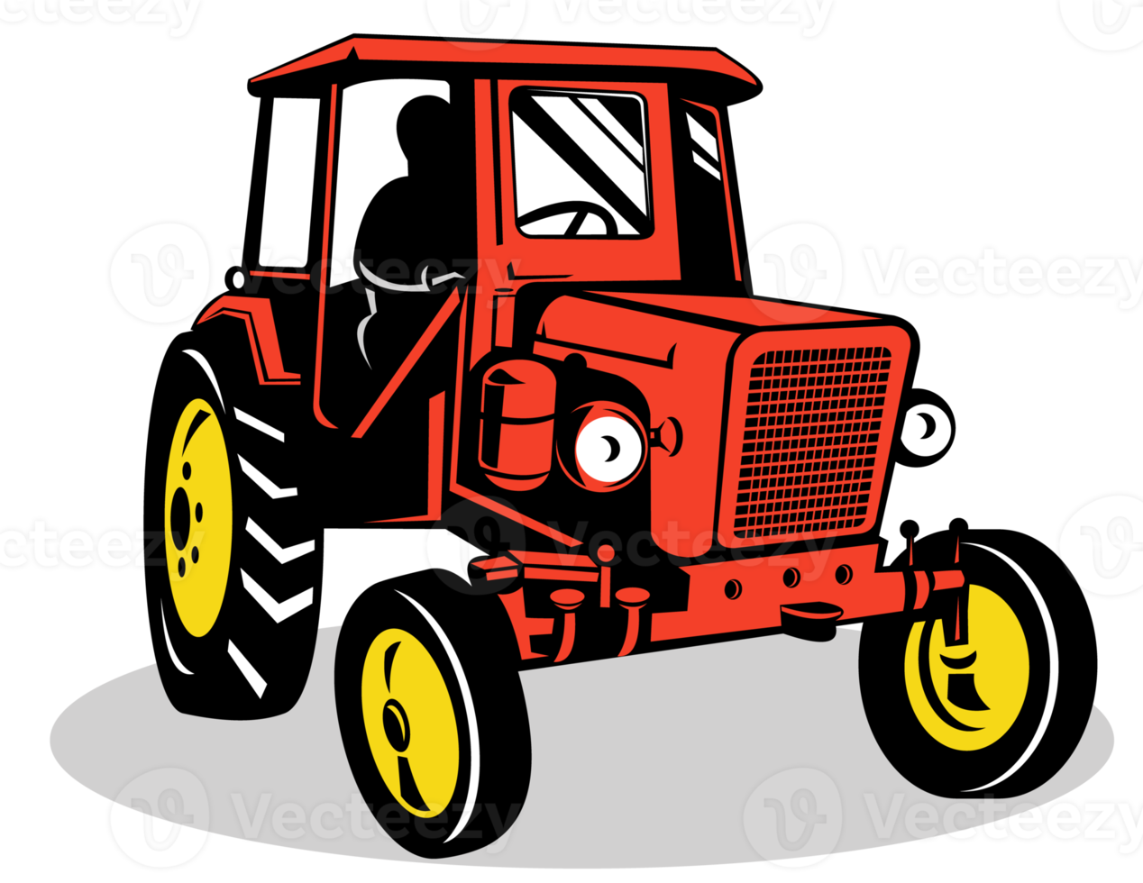 Oldtimer-Traktor auf isoliertem Hintergrund png