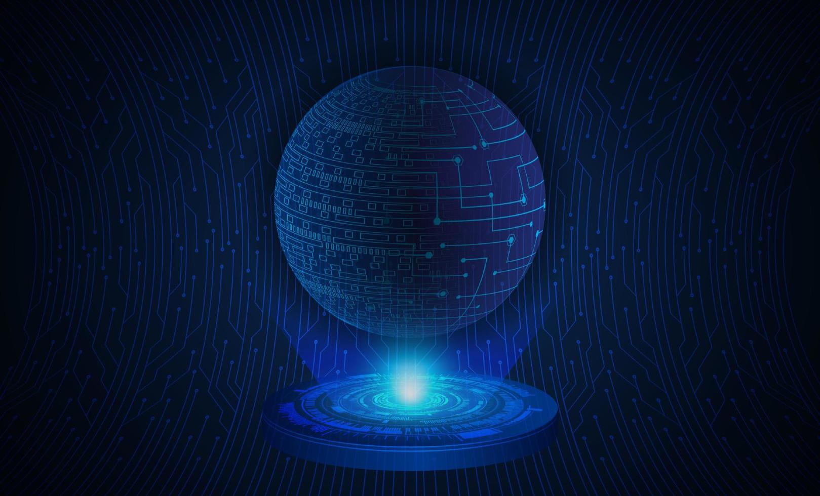Modern Holographic Globe vector