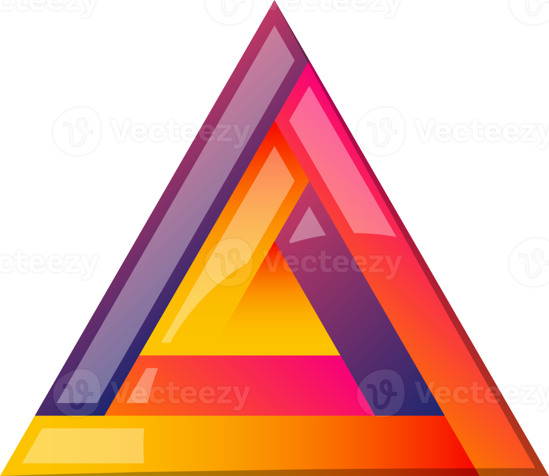 Abstract pyramid triangle logo illustration in trendy and minimal style png