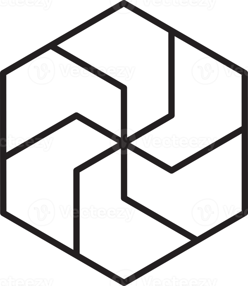 abstrakte Hexagon-Logo-Illustration im trendigen und minimalistischen Stil png