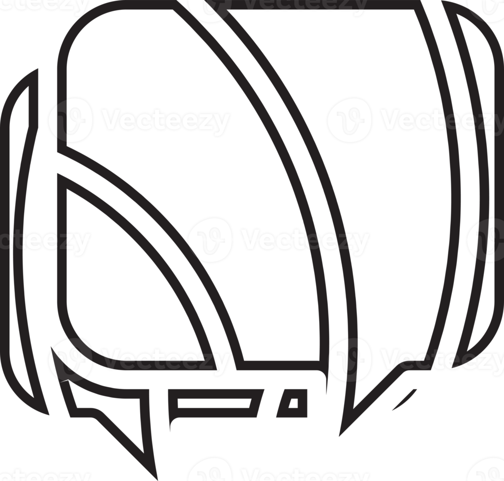 Abstract speech box logo illustration in trendy and minimal style png