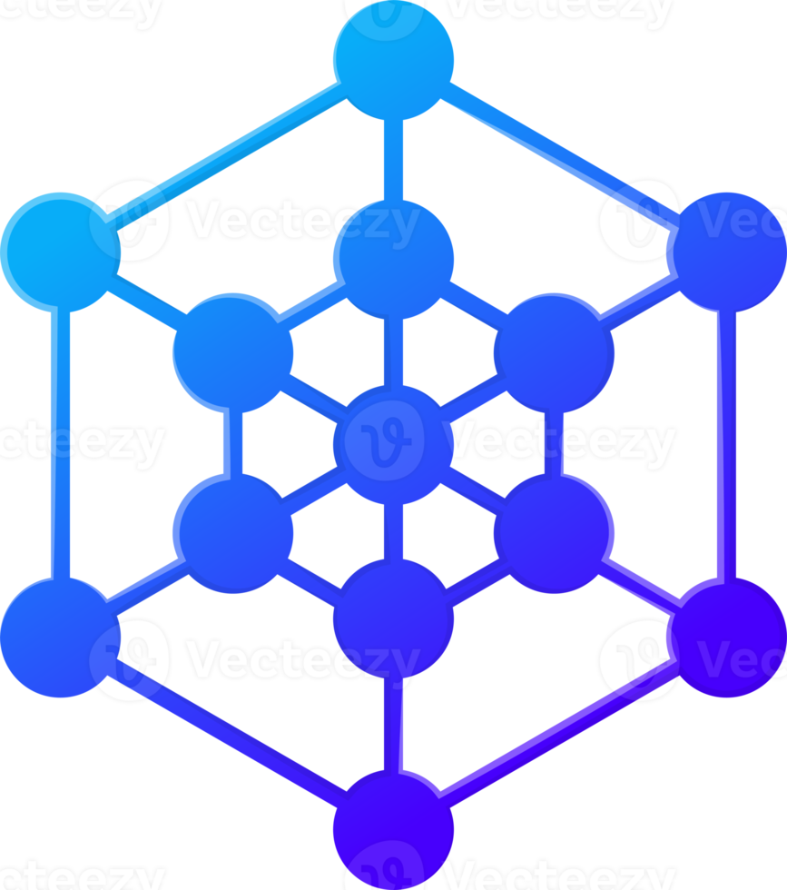 abstraktes Hexagon-Logo und Verbindungsillustration im trendigen und minimalistischen Stil png