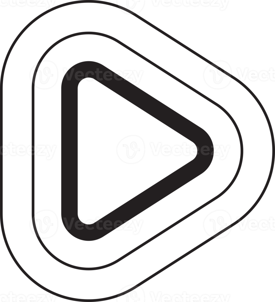 illustration abstraite du logo du bouton de lecture dans un style branché et minimal png