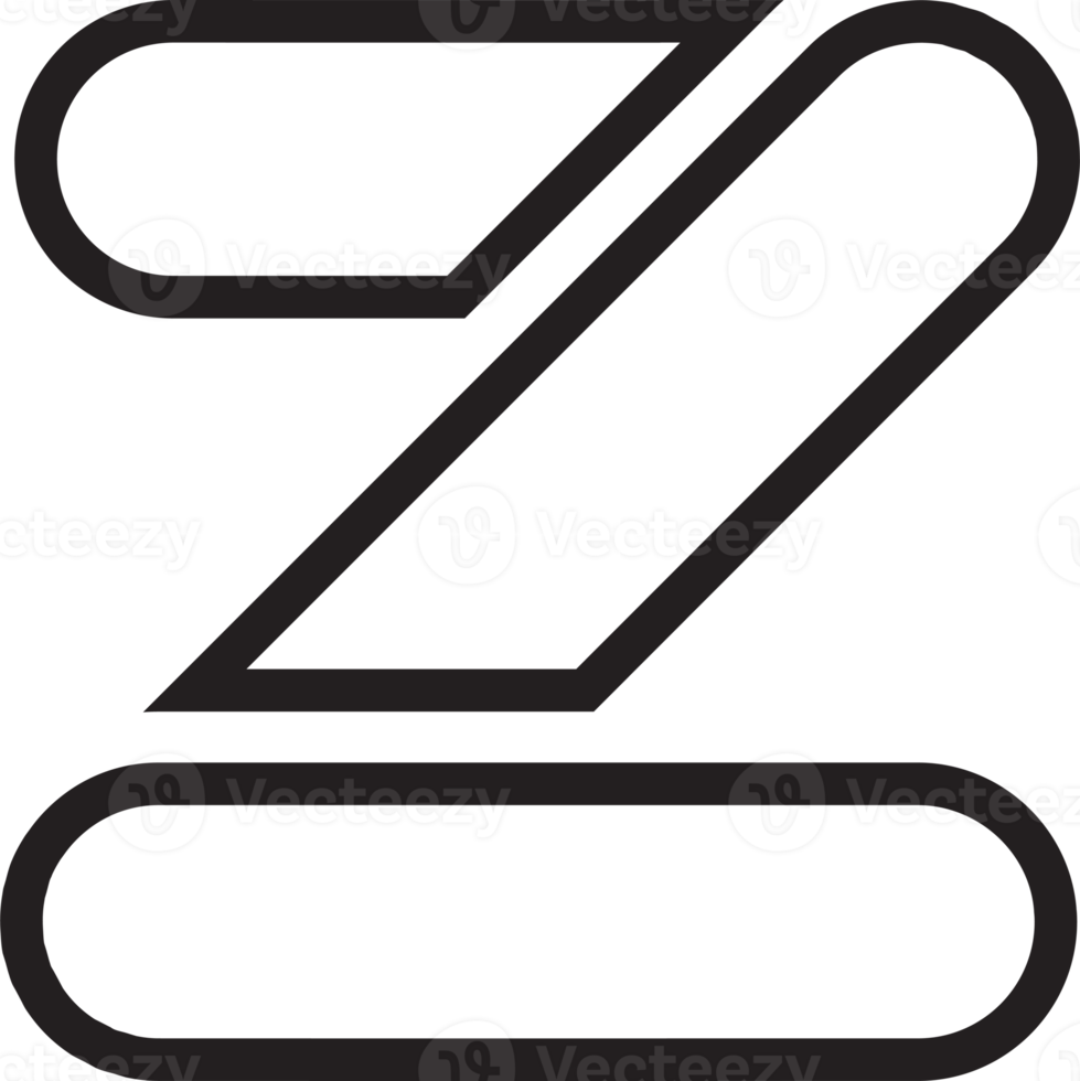 ilustración abstracta del logotipo de la letra z en un estilo moderno y minimalista png