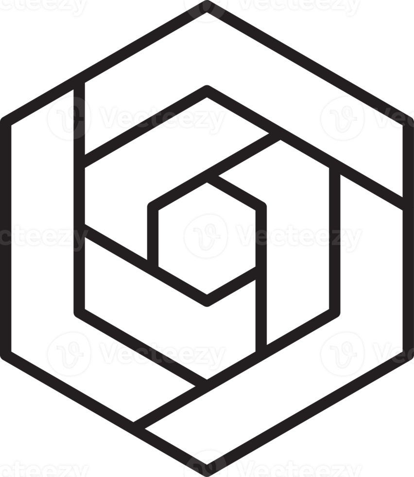 ilustração abstrata do logotipo do hexágono em estilo moderno e minimalista png