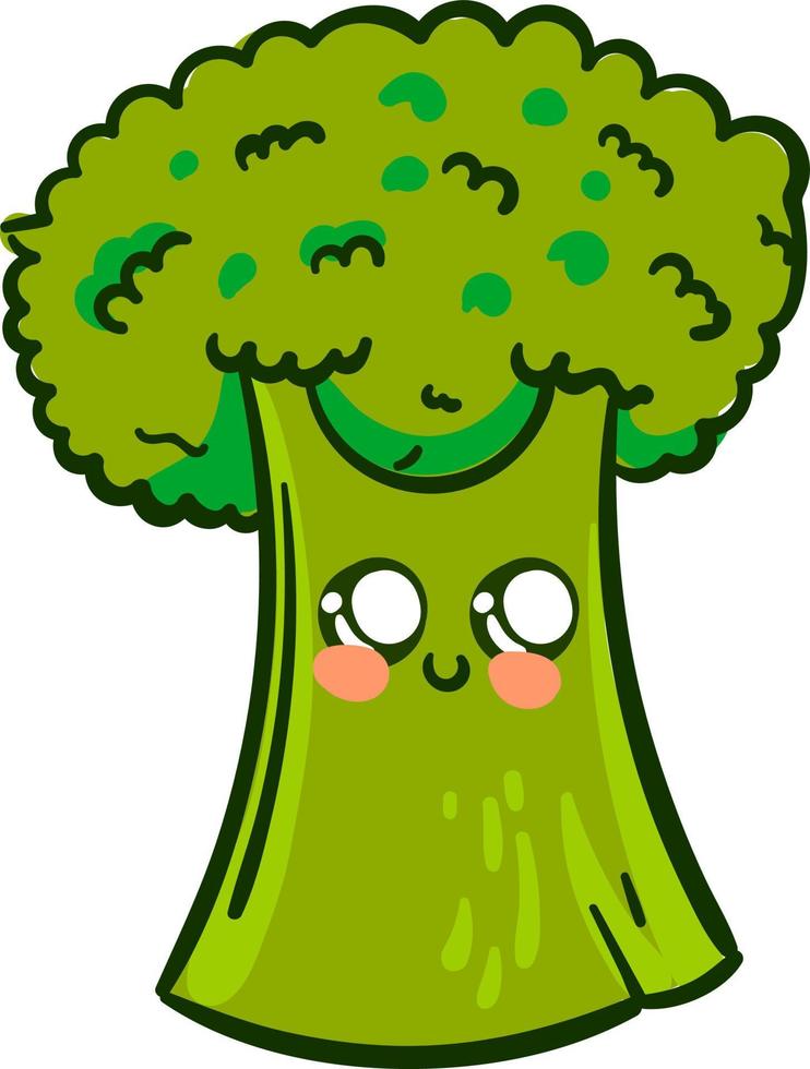 Cute broccoli, illustration, vector on white background