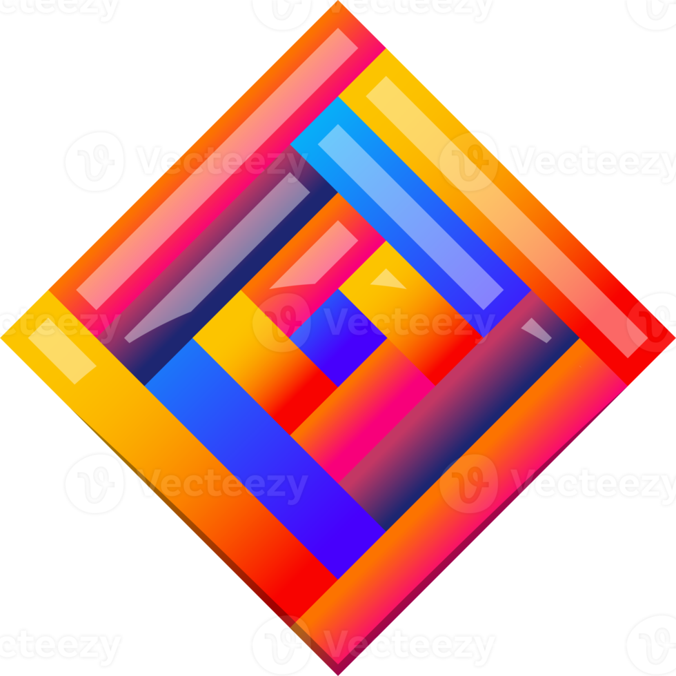Abstract square logo illustration in trendy and minimal style png