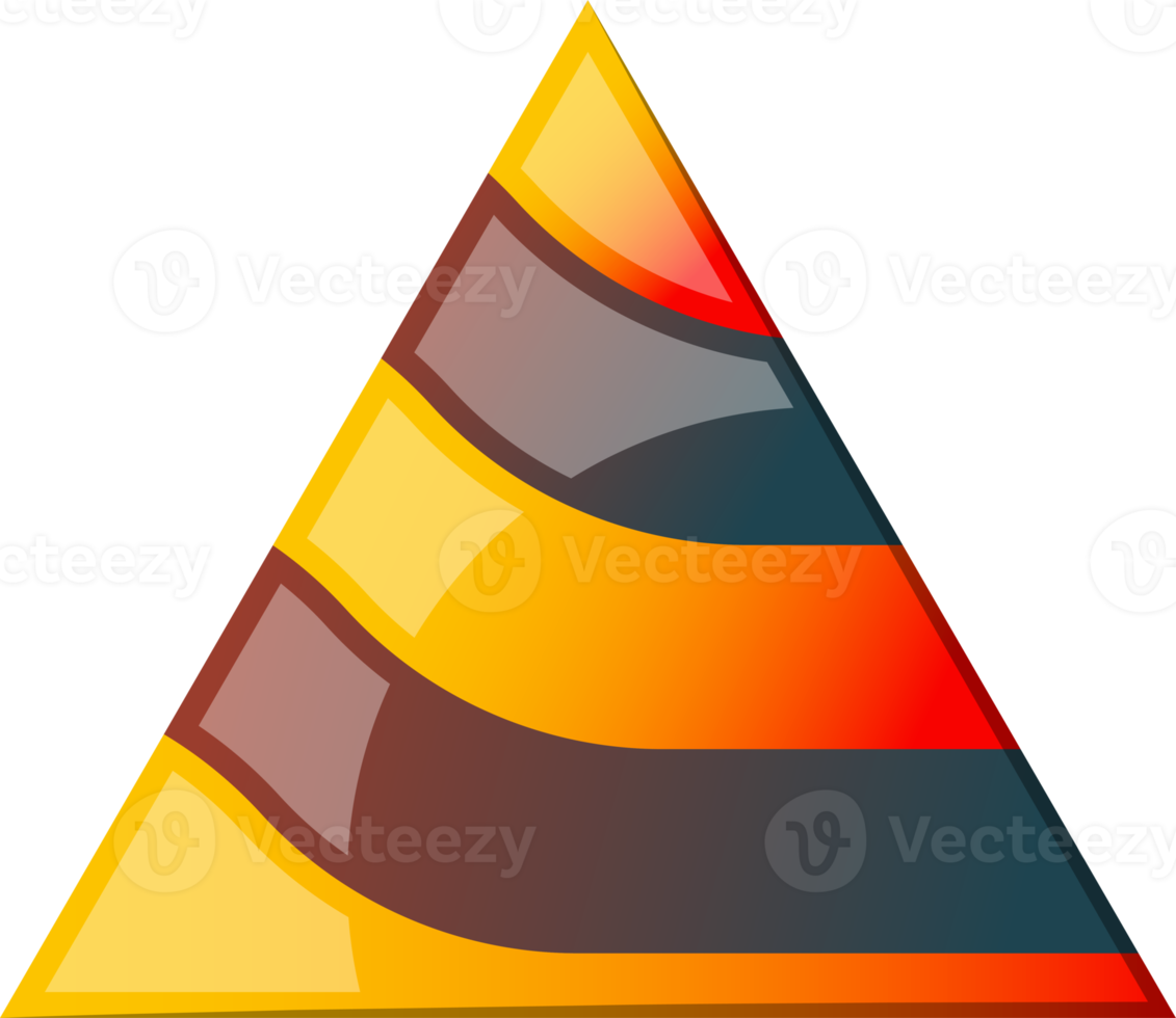 Abstract pyramid triangle logo illustration in trendy and minimal style png