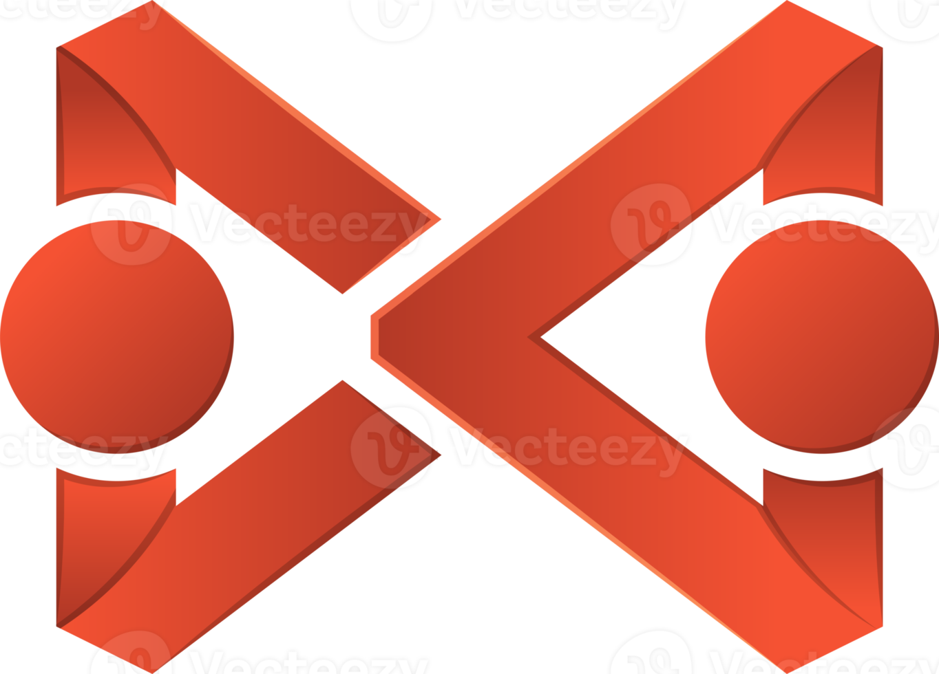 Abstract two triangle logo illustration in trendy and minimal style png