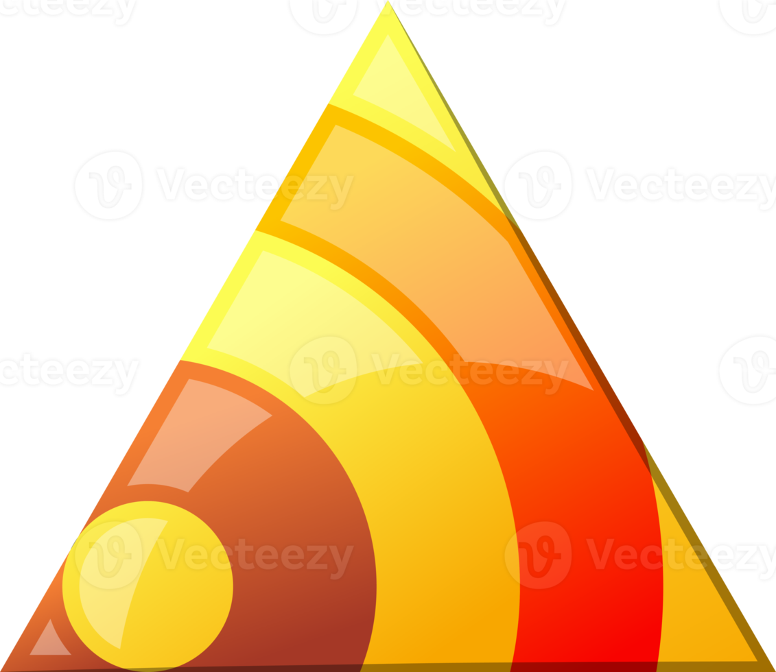 Abstract pyramid triangle logo illustration in trendy and minimal style png