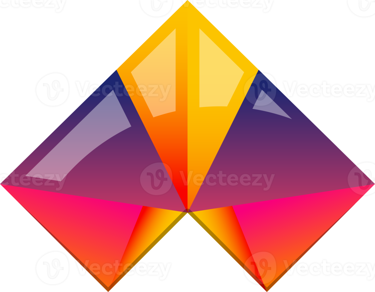 Abstract wing triangle logo illustration in trendy and minimal style png