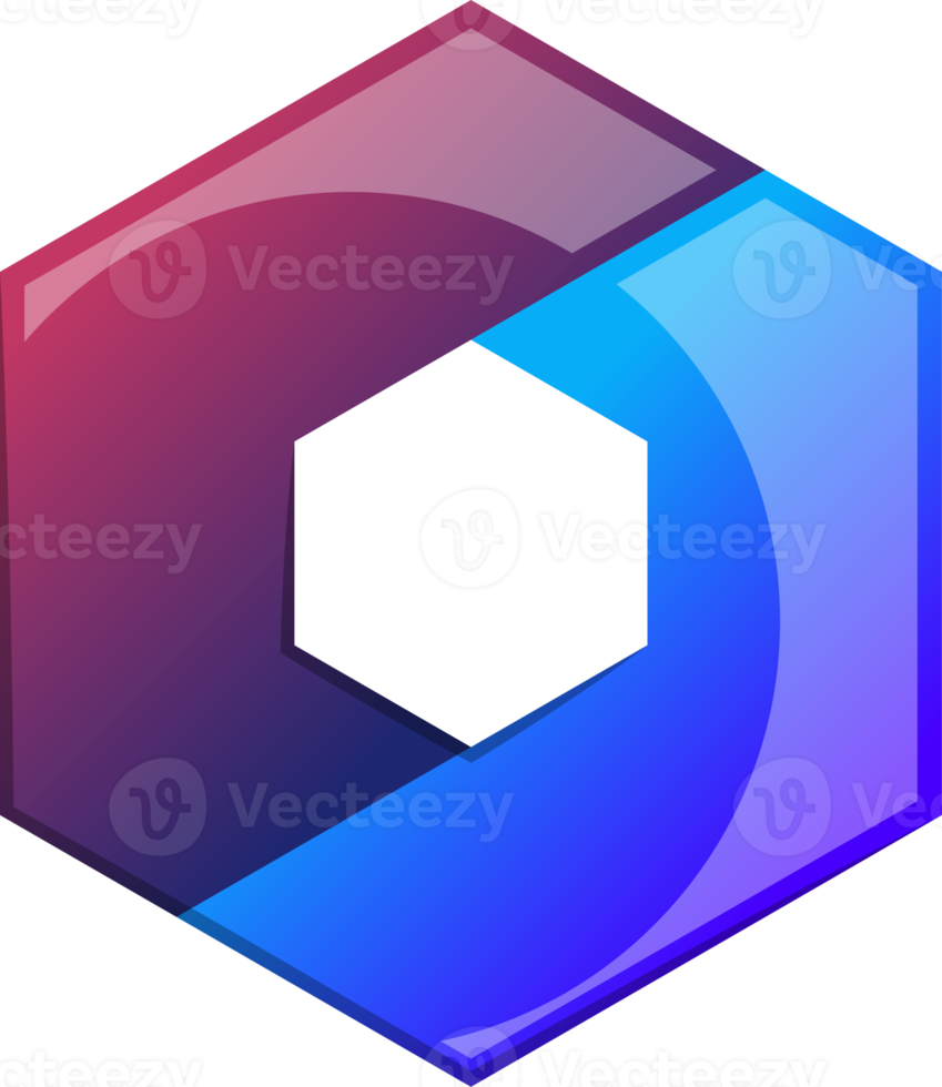 illustration abstraite du logo hexagone et cercle dans un style branché et minimaliste png